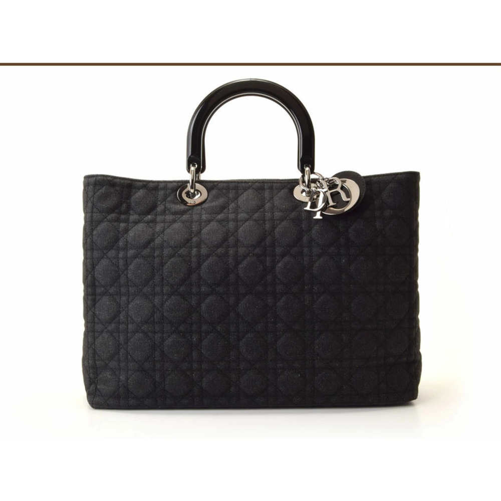 Dior handbag denim black Cannage CHRISTIAN